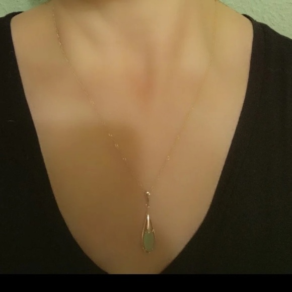 ⭐️ New Unique retro chalcedony zircon drop necklace - Picture 11 of 13